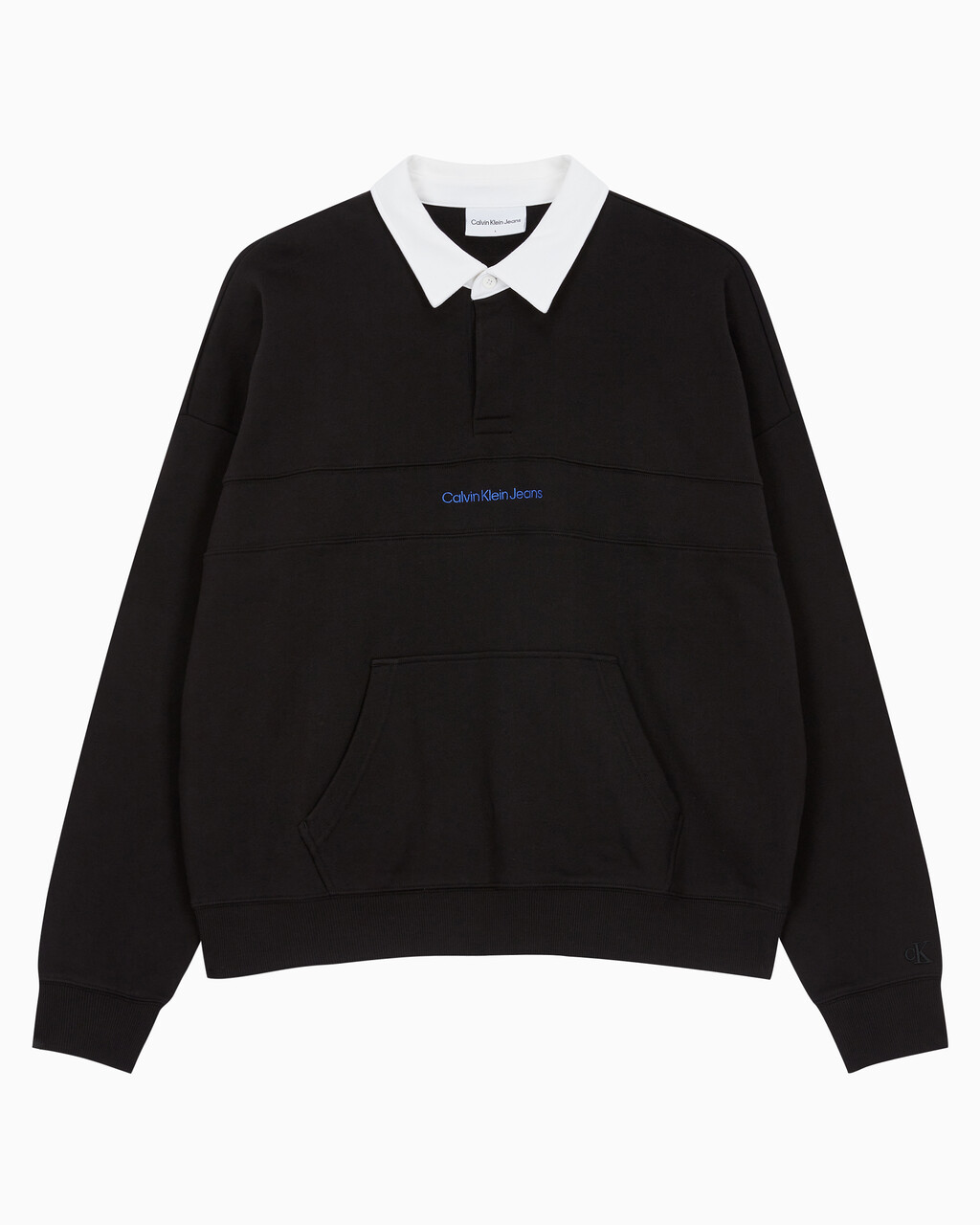 Buy 남성 롱슬리브 럭비 탑 in color CK BLACK