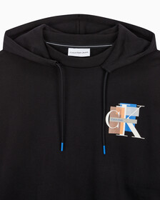 Buy 남성 롱슬리브 패션 레이어드 후디 in color CK BLACK