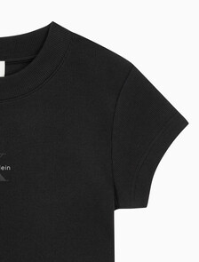 Buy 여성 모노그램 베이비 반팔 티셔츠 in color BLACK