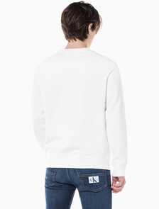 Buy 남성 레귤러핏 모노그램 로고 기모 스웨트셔츠 in color BRIGHT WHITE