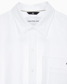Buy 남성 릴렉스핏 파이핑 로고 옥스포드 셔츠 in color BRIGHT WHITE