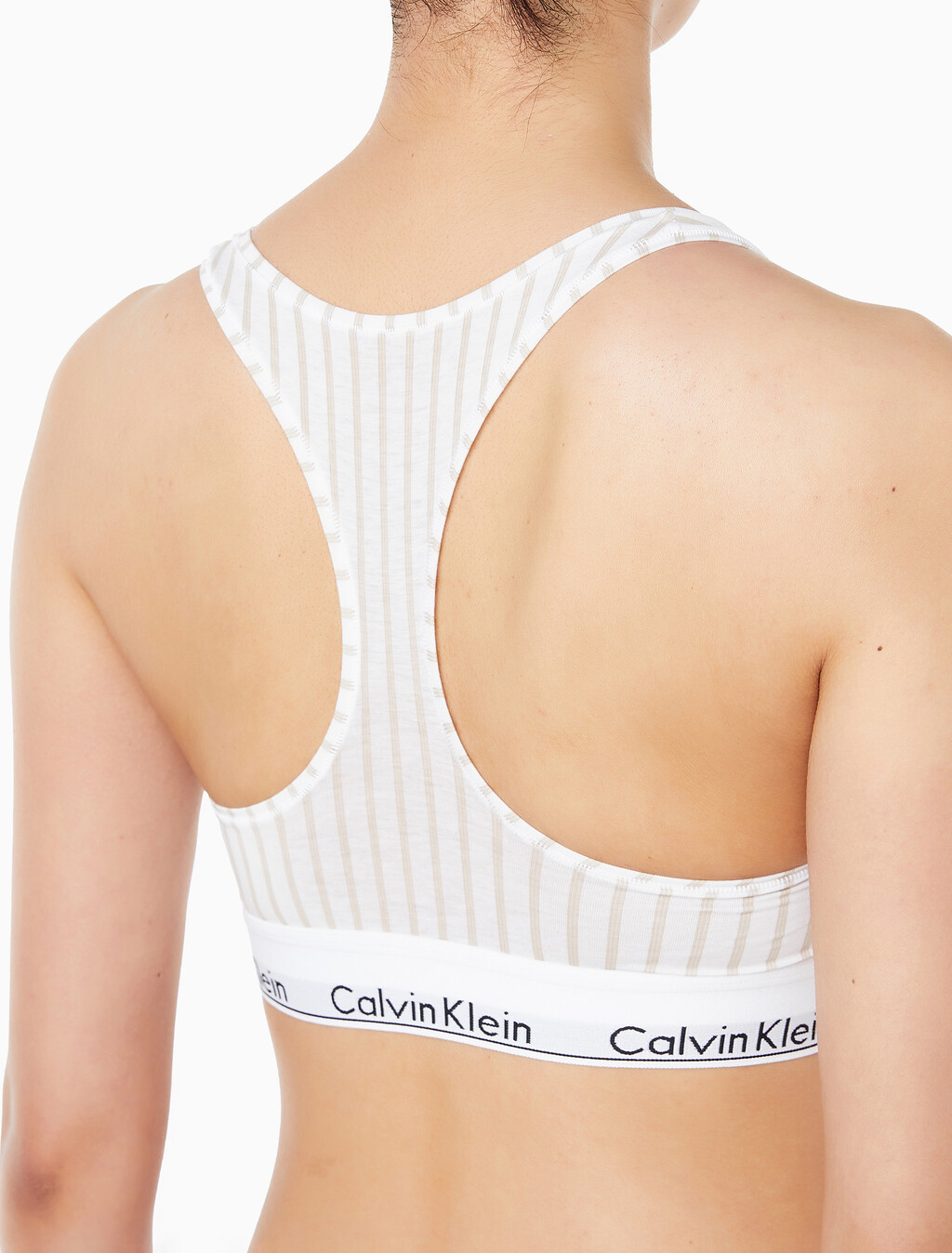Buy 여성 아이콘 코튼 모달 AF 레이서백 브라렛 in color STEADY STRIPE_PELICAN