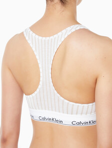 Buy 여성 아이콘 코튼 모달 AF 레이서백 브라렛 in color STEADY STRIPE_PELICAN