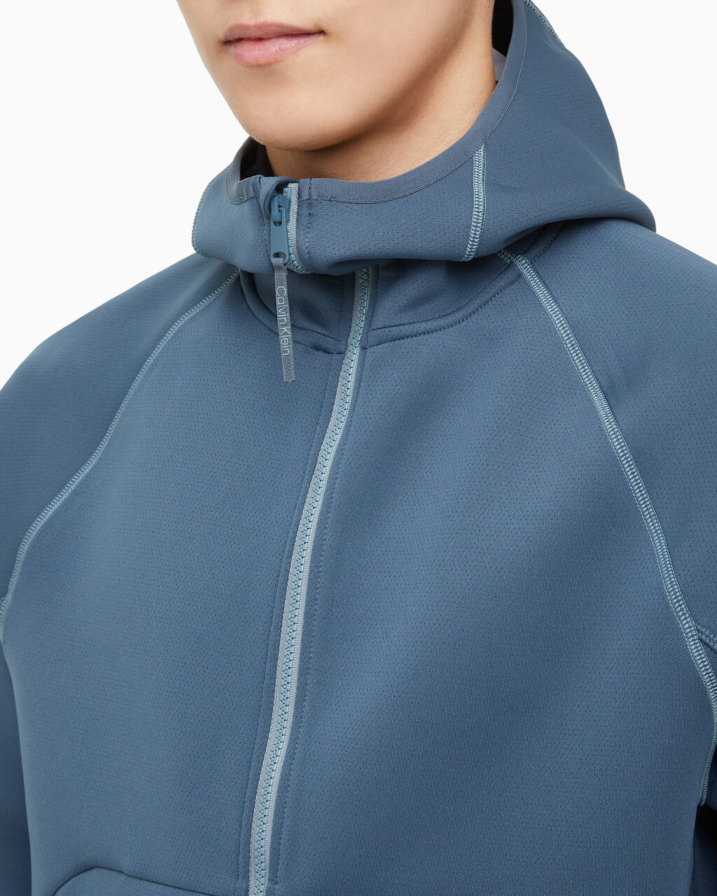 Buy 남성 릴렉스핏 풀집업 후디 in color OCEAN TEAL/ BLK