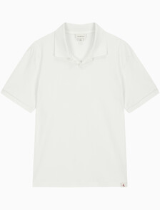 Buy 남성 드롭 니들 오픈 카라 폴로 반팔 티셔츠 in color BLANC DE BLANC