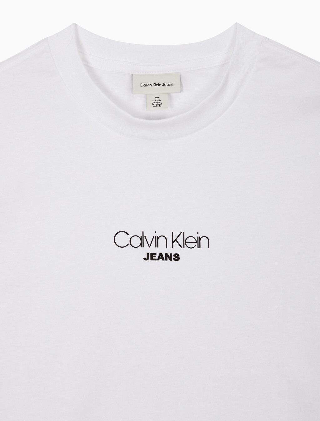Buy 남성 릴렉스핏 CKJ 그래픽 반팔 티셔츠 in color BRILLIANT WHITE