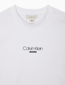 Buy 남성 릴렉스핏 CKJ 그래픽 반팔 티셔츠 in color BRILLIANT WHITE