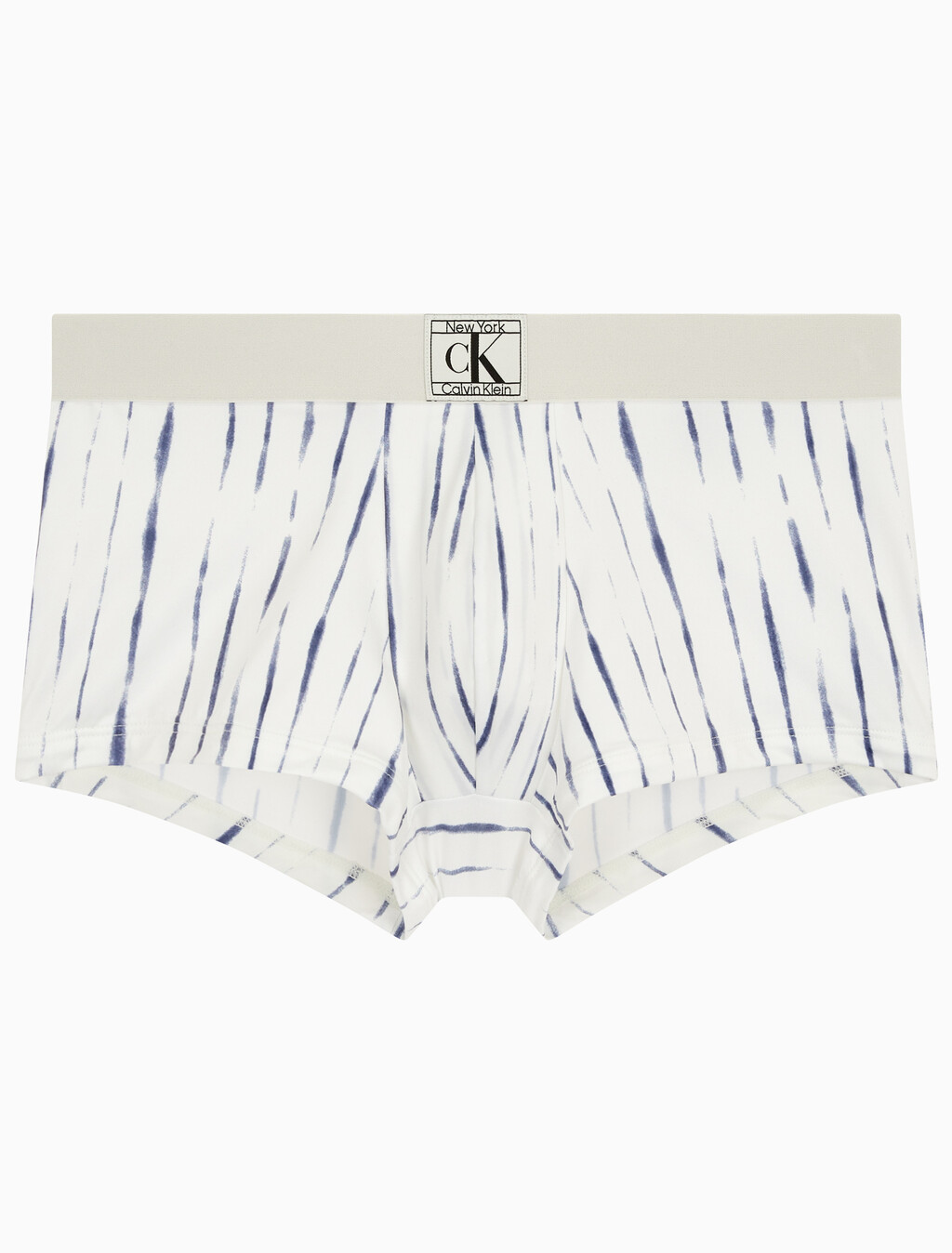 Buy 남성 CK 1996 마이크로 싱글 로우 라이즈 드로즈 in color SHIBORI STRIPE PRINT_ROYAL IRIS