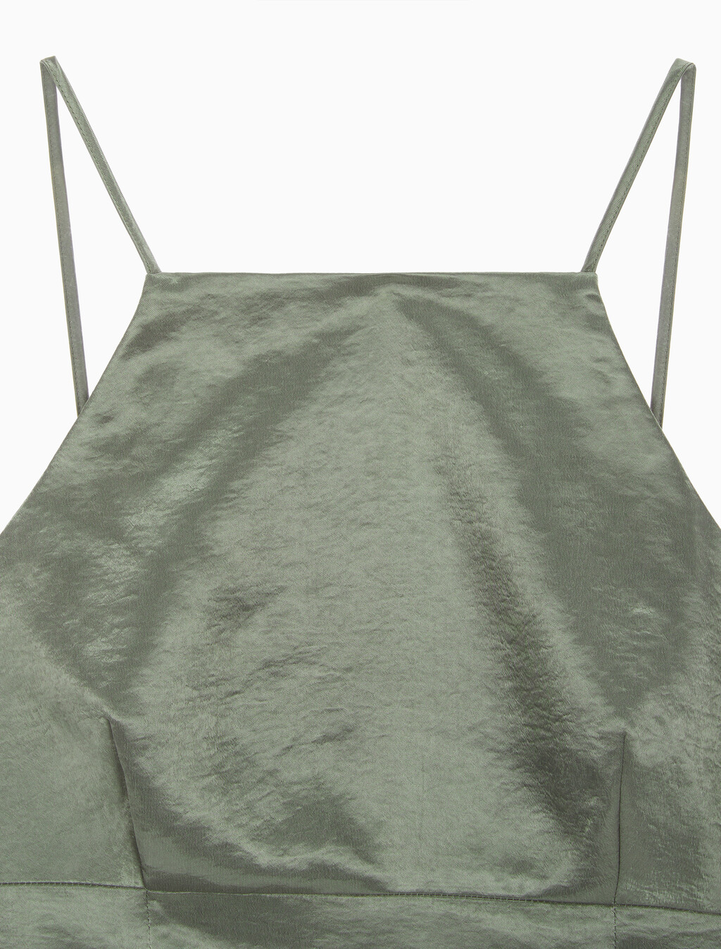 Buy 여성 사틴 스트랩피 탑 in color DUSTY OLIVE