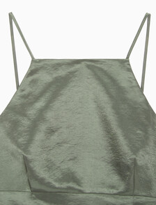 Buy 여성 사틴 스트랩피 탑 in color DUSTY OLIVE