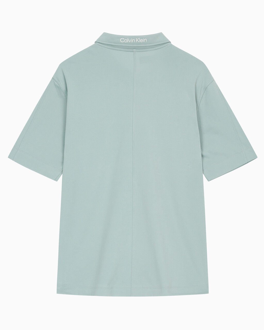 Buy 남성 리플렉티브 로고 레귤러 핏 기능성 집업 폴로 티셔츠 in color GREEN MILIEU