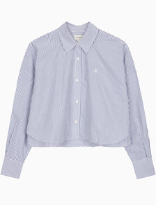 Buy 여성 크롭 패션 셔츠 in color SKY BLUE