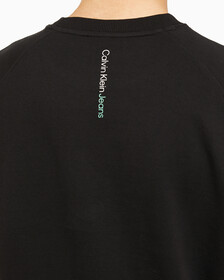 Buy 남성 레귤러핏 오프 플레이스드 모노그램 스웨트 반팔 티셔츠 in color CK BLACK