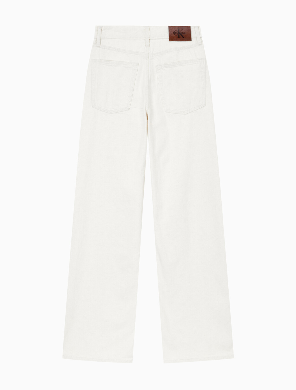 Buy 여성 로우라이즈 배기핏 화이트 린넨 데님 in color WHITE