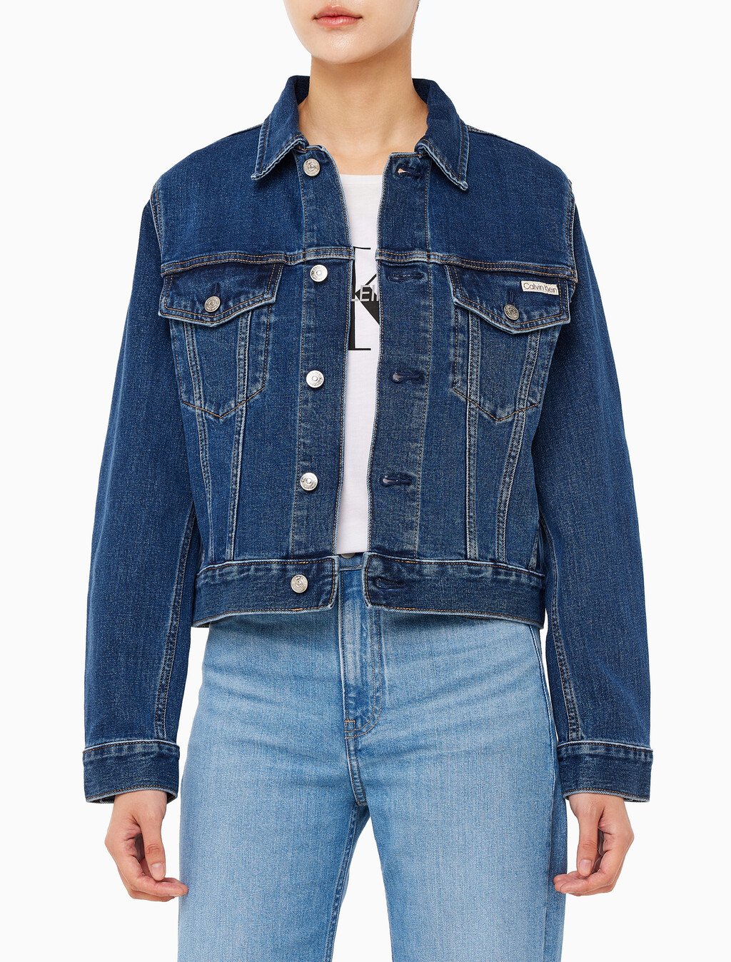 Buy 여성 컴포트 스트레치 클래식 트러커 in color DARK BLUE