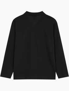 Buy 남성 릴렉스핏 헤비 저지 럭비 폴로 탑 in color CK BLACK