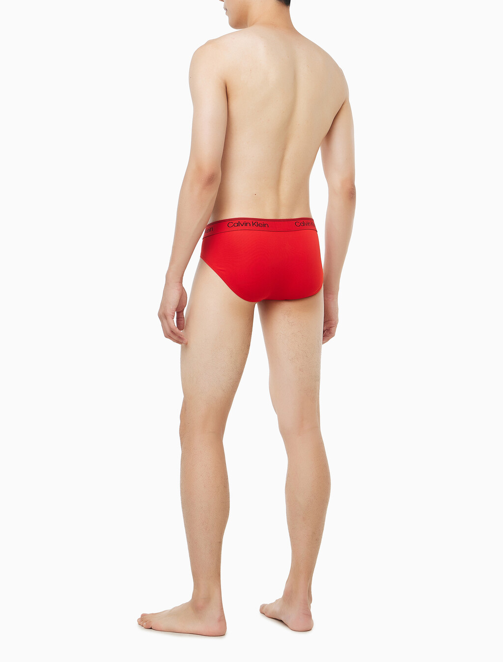 Buy 남성 마이크로 스트레치 3팩 힙 브리프 in color Black / Grey / Red