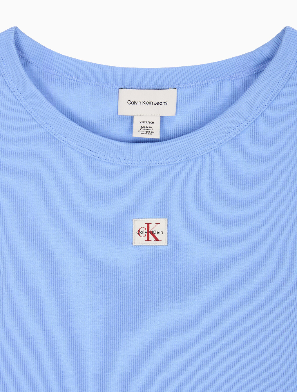 Buy 여성 우븐라벨 베이비립 티 in color Deep Indigo Blue