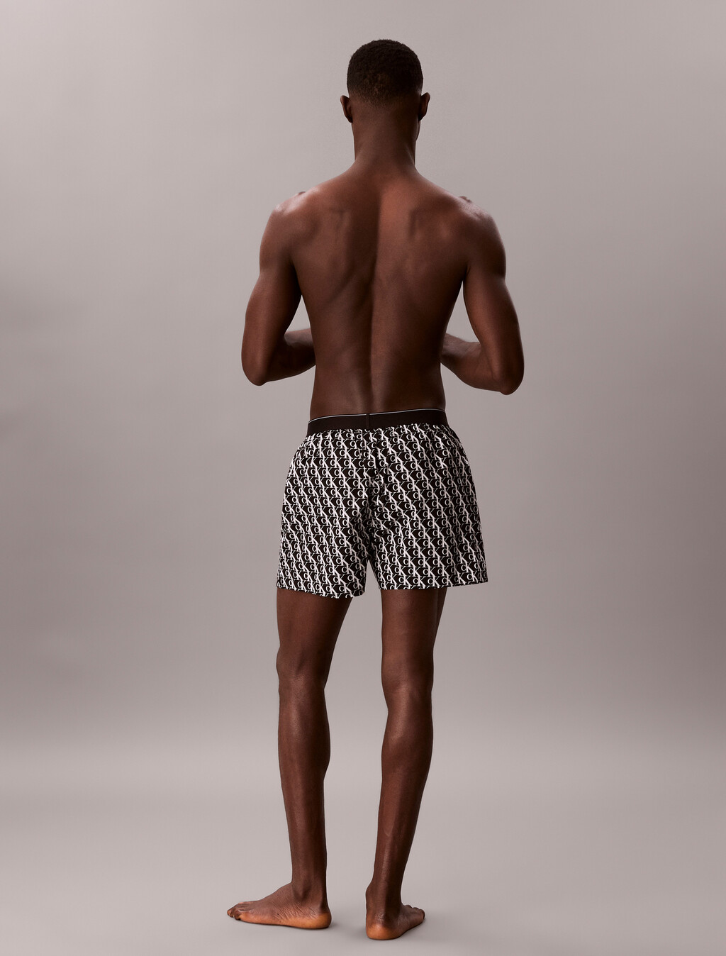 Buy 남성 CK 그래픽 우븐 박서 슬림 in color BLACK PRINT