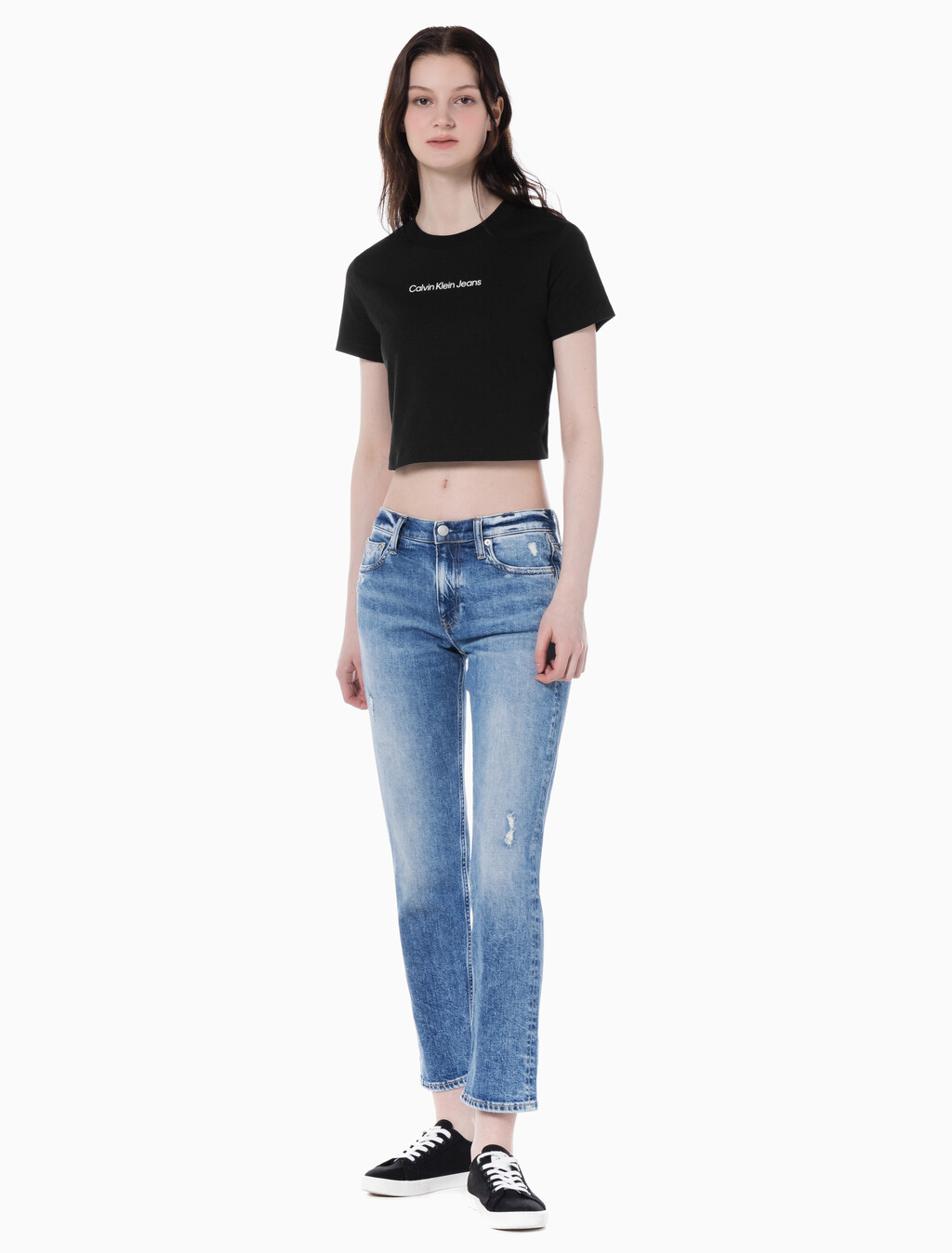 Buy 여성 보이핏 라이트블루 이탈리안 데님 in color CHALKY BLUE