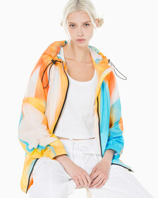Buy 여성 엠보스 로고 U넥 크롭 반팔 티셔츠 in color BRIGHT WHITE