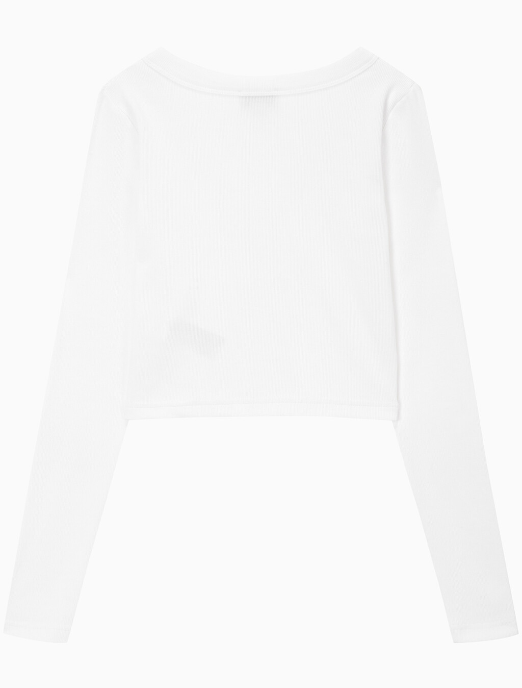 Buy 여성 롱슬리브 우븐 라벨 립 가디건 in color BRILLIANT WHITE