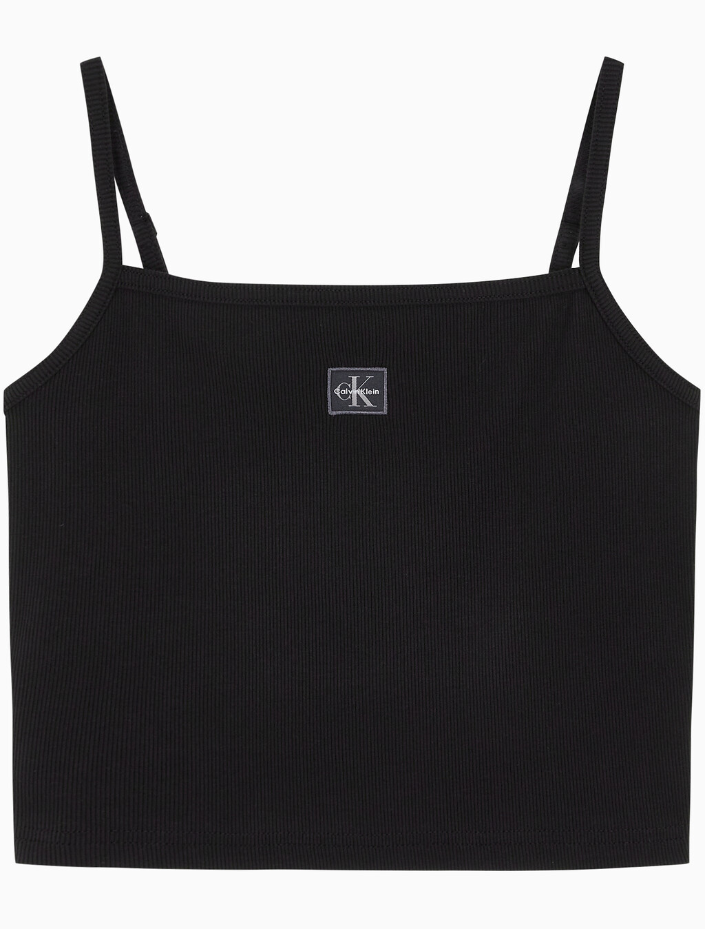 Buy 여성 우븐라벨 립 탑 in color BLACK
