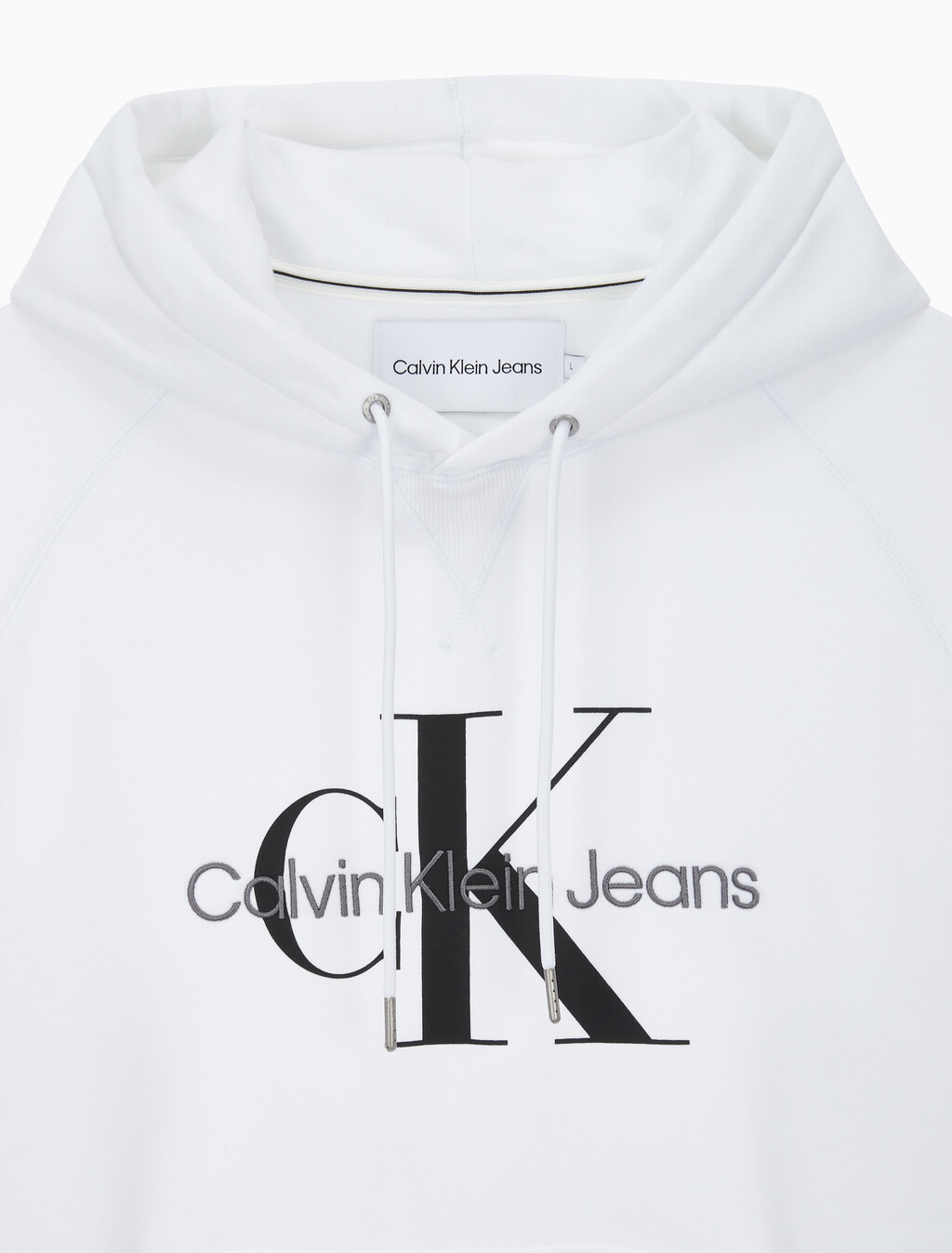 Buy 남성 롱슬리브 릴렉스핏 모노그램 기모후디 in color BRIGHT WHITE