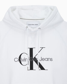 Buy 남성 롱슬리브 릴렉스핏 모노그램 기모후디 in color BRIGHT WHITE