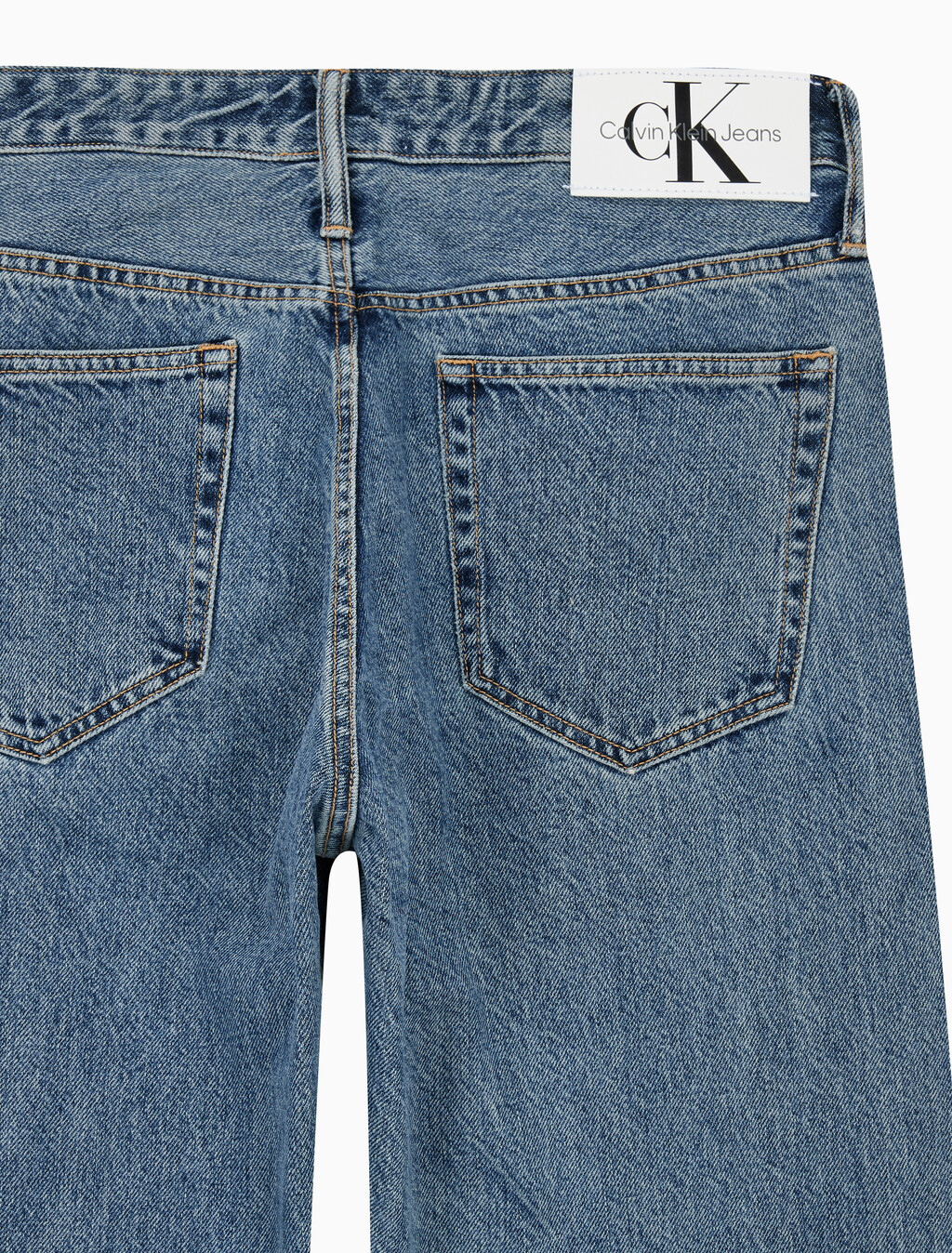 Buy 남성 90's 스트레이트핏 스톤블루 데님 in color MID BLUE BACK EMBRO