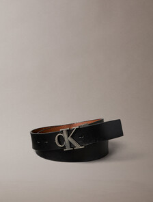 Buy 남성 하드웨어 버클 텀블드 벨트 35mm in color Black/CK Cognac/Antique Silver