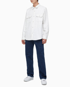 Buy 남성 롱슬리브 더블 포켓 멜란지 셔츠 in color GREY