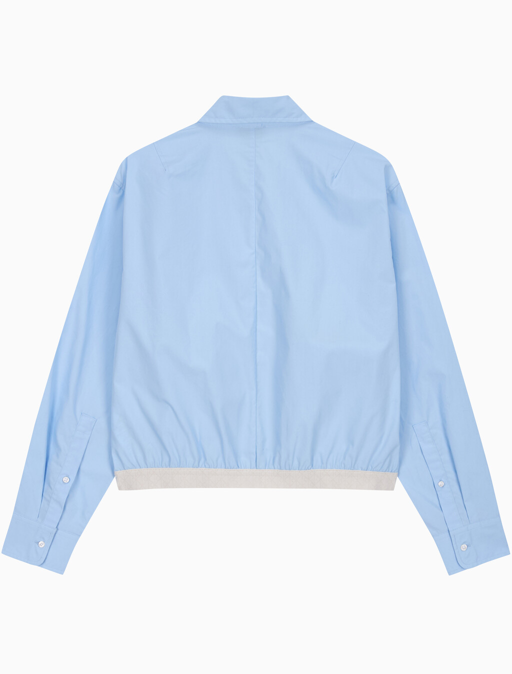 Buy 여성 로고 트림 크랍 셔츠 in color SKY BLUE