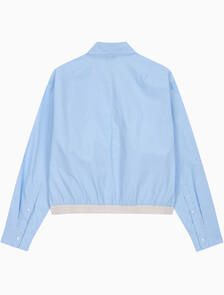 Buy 여성 로고 트림 크랍 셔츠 in color SKY BLUE