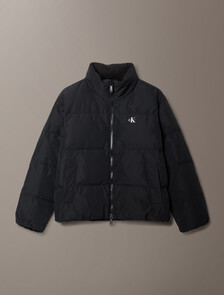 Buy 남성 스탠드 칼라 모노로고 다운 자켓 in color BLACK