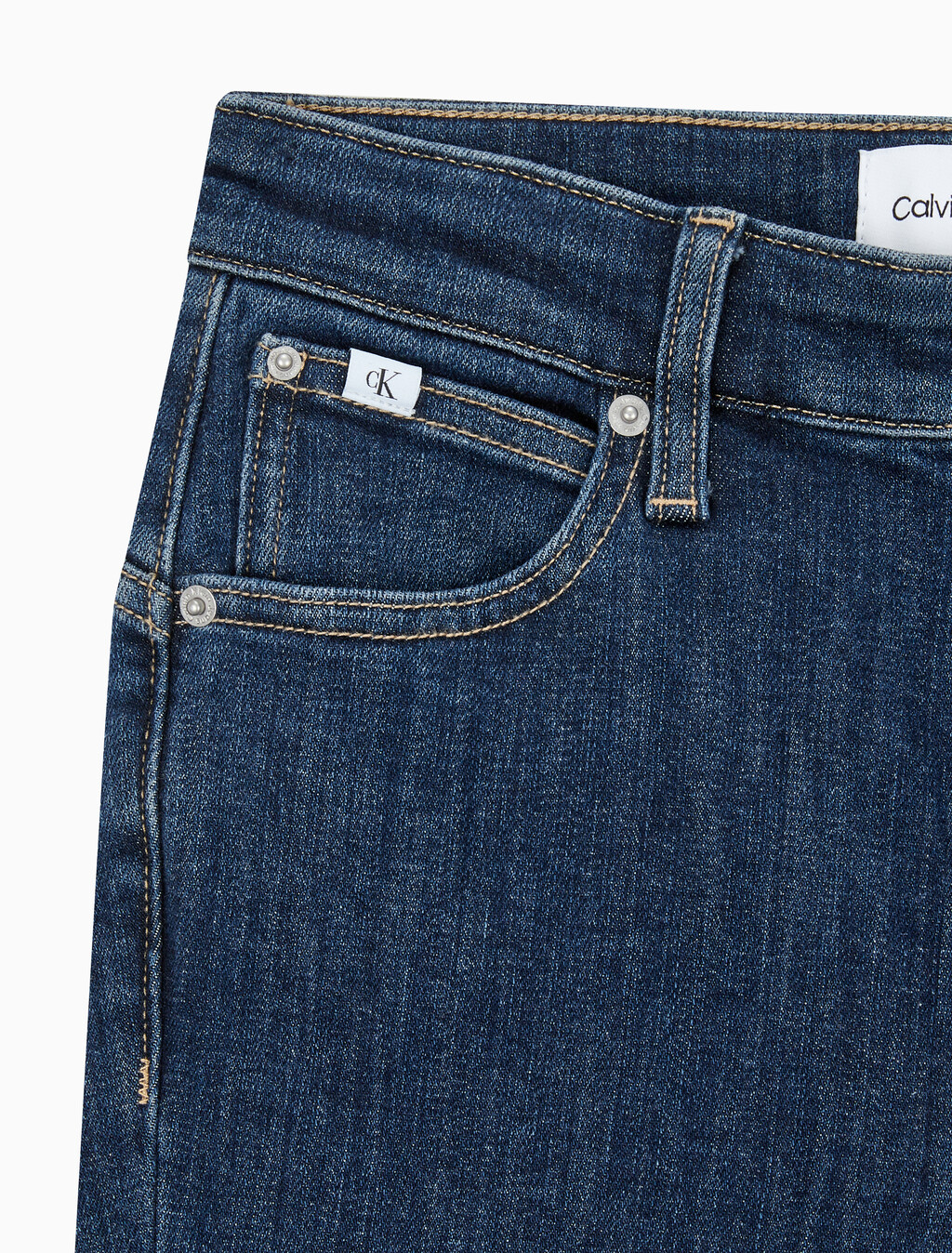 Buy 여성 하이라이즈 스키니핏 기모 미드블루 데님 in color MID BLUE BACK EMBRO