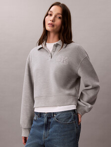 Buy 여성 릴렉스 패션 폴로 스웻셔츠 in color HEROIC GREY HEATHER