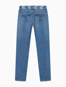 Buy 여성 바디핏 미드블루 앵클 데님 in color MID BLUE BACK EMBRO