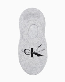Buy 여성 콤드 코튼 모노그램 라이너 삭스 (화이트 1 PAIR) in color PALE GREY
