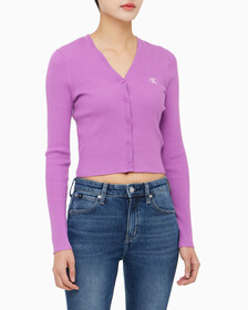 Buy 여성 슬림 브이넥 가디건 in color IRIS ORCHID