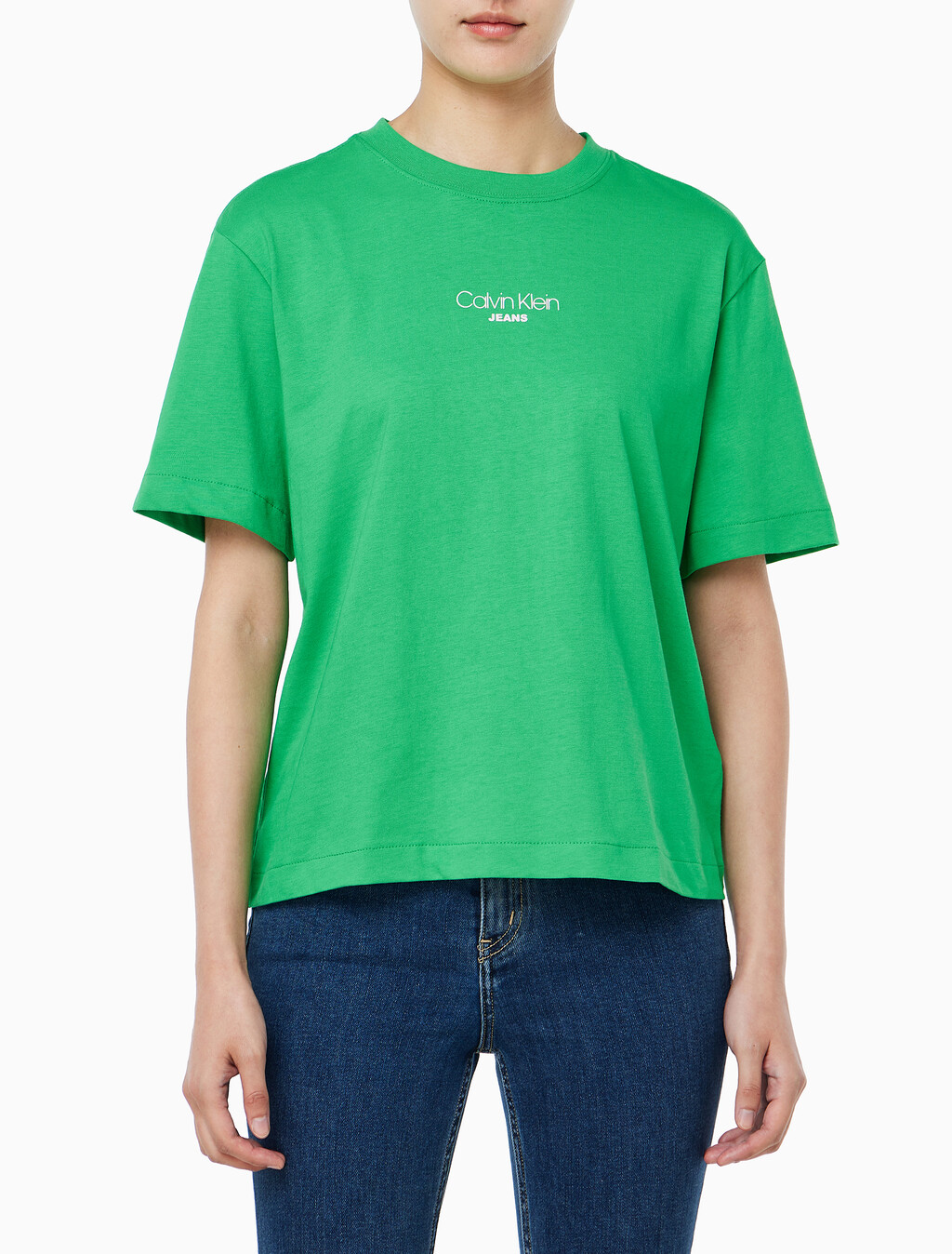 Buy 여성 박시핏 반팔 티셔츠 in color BLOSSOM GREEN