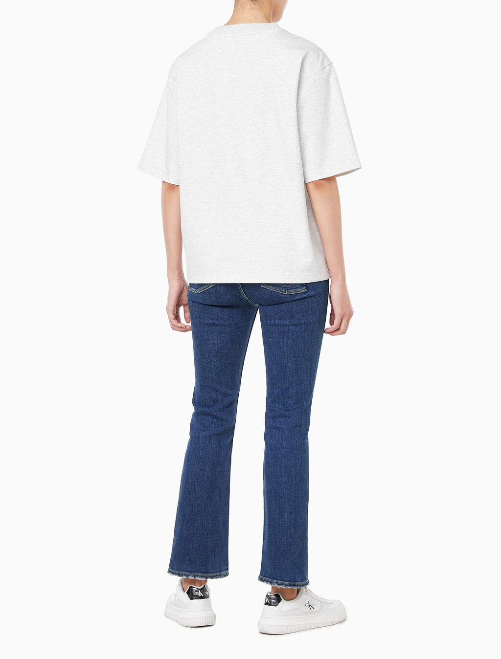 Buy 여성 쿨링 저지 릴렉스핏 반팔 티셔츠 in color LIGHT GREY HEATHER