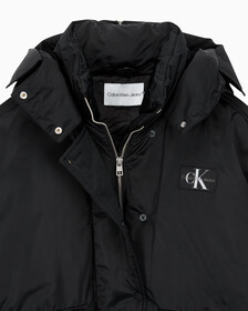 Buy 여성 아카이브 오버사이즈 후디 보머 패딩 in color CK BLACK