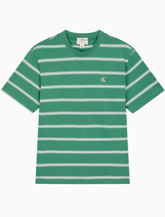 이지 스트라이프 크루넥 티