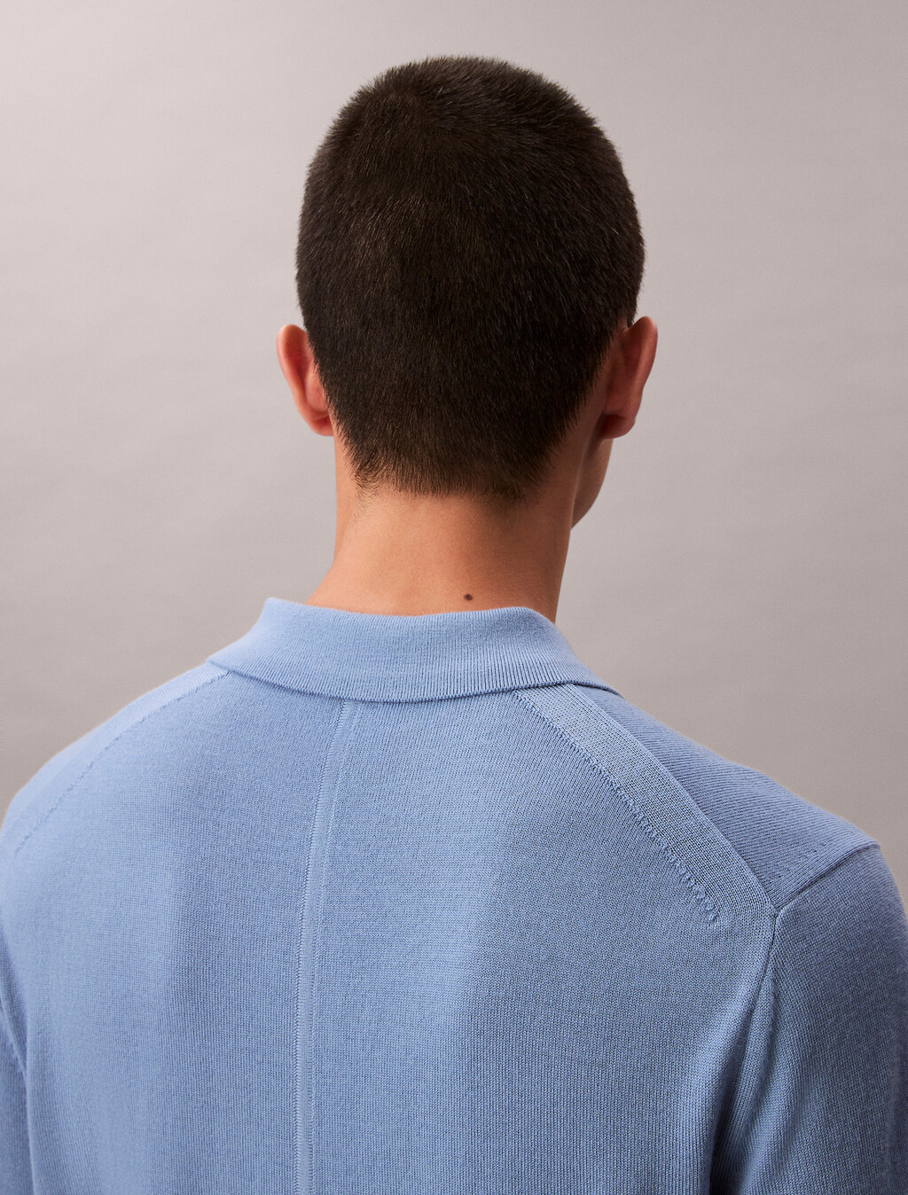 Buy 남성 메리노 울 폴로 스웨터 in color Light blue