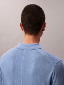 Buy 남성 메리노 울 폴로 스웨터 in color Light blue