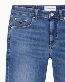 Buy 남성 바디 테이퍼핏 미드 블루 37.5 데님 in color MID BLUE BACK EMBRO