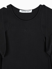 Buy 여성 2 IN 1 컷 아웃 립 드레스 in color CK BLACK