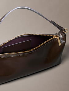 Buy 여성 엠보스드 로고 포일 글로시 콘브 백 in color Brown