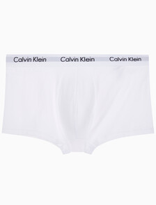 Buy 남성 EU 코튼 스트레치 3PK 로우 라이즈 드로즈 3PK in color WHITE